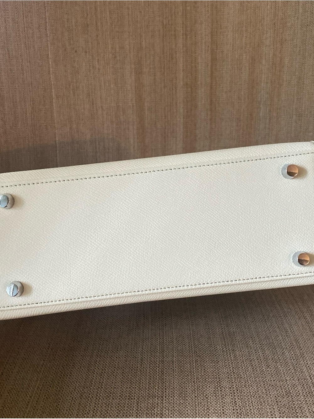 25cm pale mint Structured Top Handle Leather Bag with Silver Hardware k25 - Picture 5 of 5